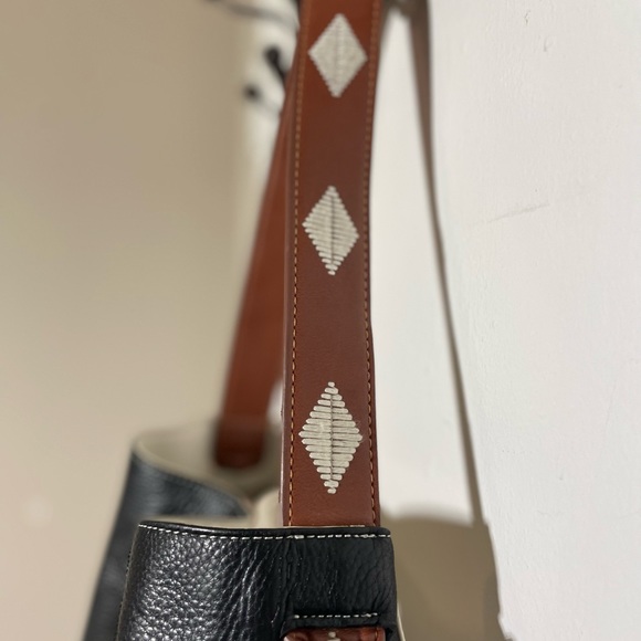 SAM EDELMAN “Audrey” 2-tone leather shoulder bag - Picture 7 of 8